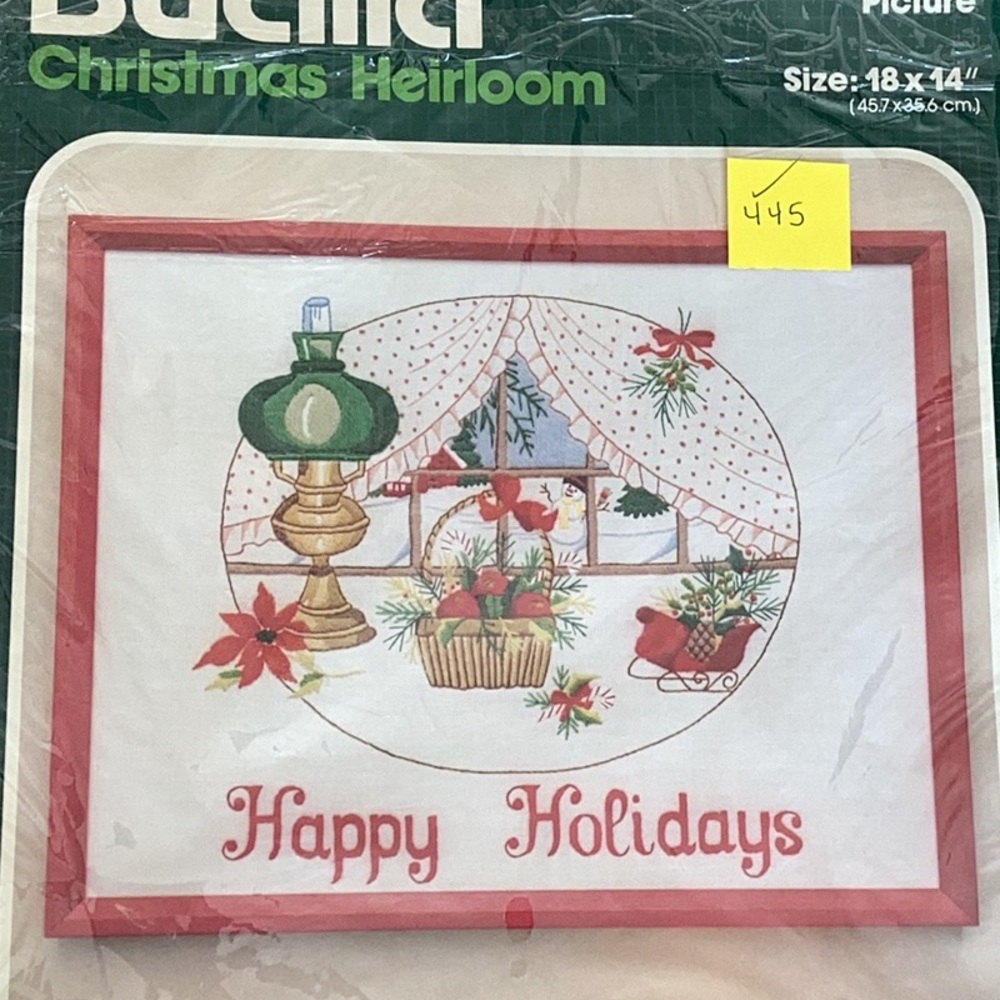 Vintage Bucilla "Old Fashioned Christmas" Cross Stitch Kit New in Package #445